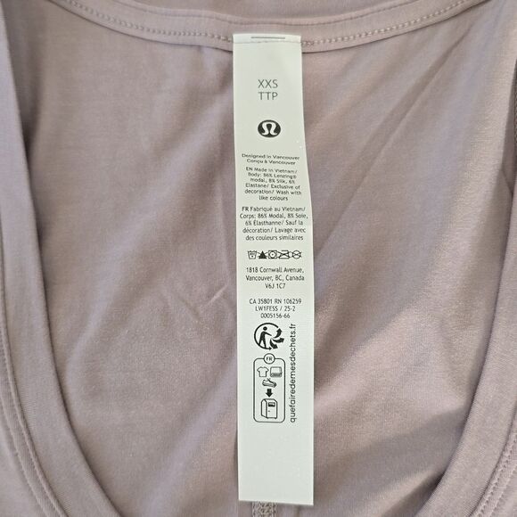 Lululemon Modal Silk Side Slit Purple Gray Athletic Tank Top - XXS - Picture 6 of 11